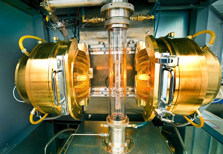 Infrared furnace used to grow superconducting crystals.