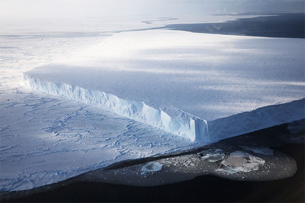 An iceberg near West Antarctica, seen from above.