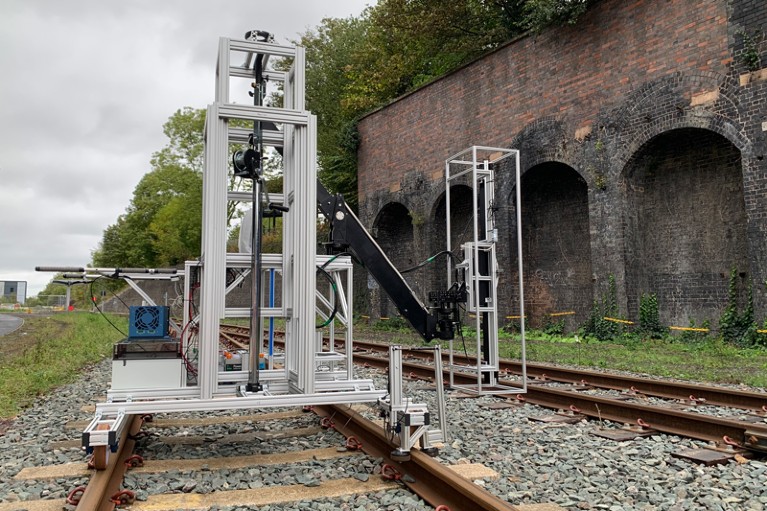 A Modified DIFCAM Evolution system being demonstrated on a rail track