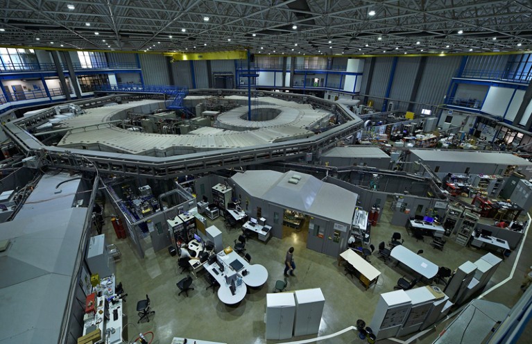 View of the inside of a particle UVX second-generation accelerator in Sao Paulo
