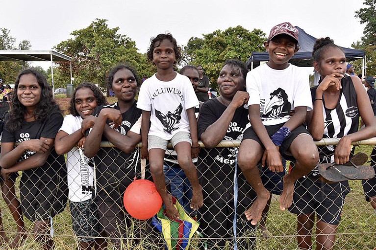 Fans at the Tiwi Islands football grand final in the Northern Territory on Sunday, March 19, 2017.