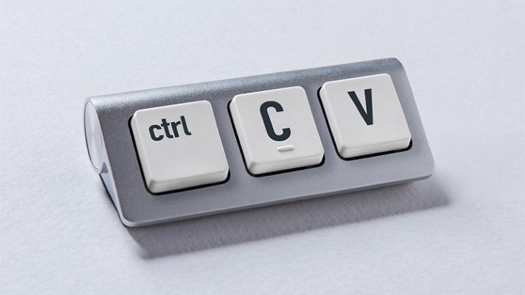 Keyboard with three buttons, ctrl, C and V for copy and paste.