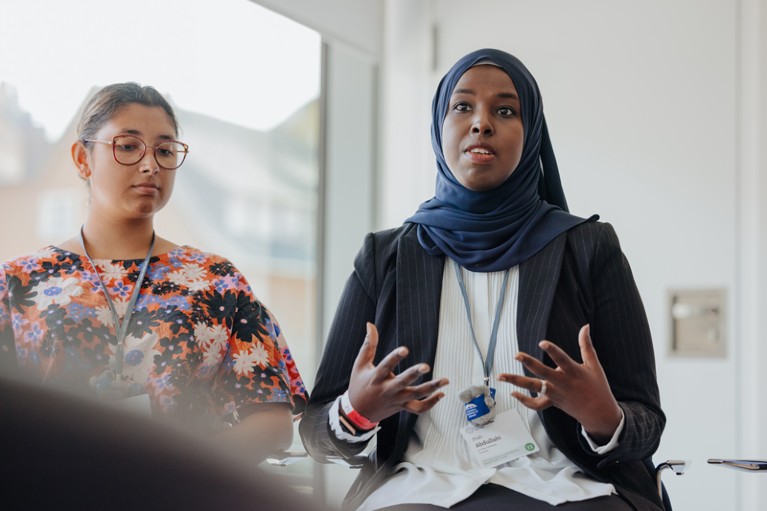 Portrait of Cottrell Tamessar and Ifrah Abdullahi