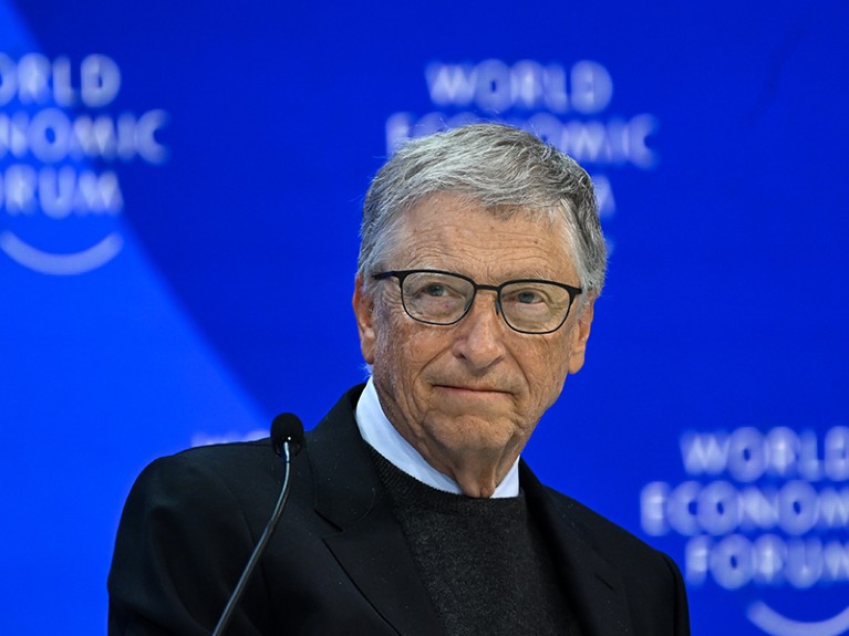 Microsoft founder Bill Gates speaks during the World Economic Forum in Davos, Switzerland in January 2024.