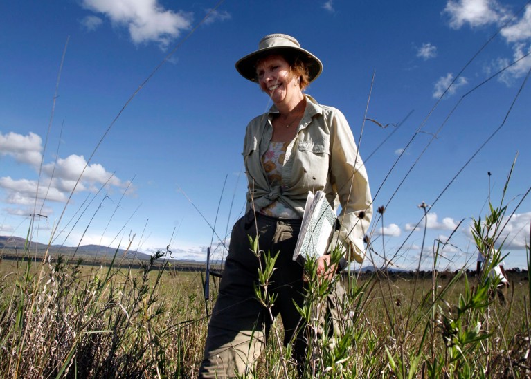 Portrait of Dr. Diana H. Wall out in the field in Kenya