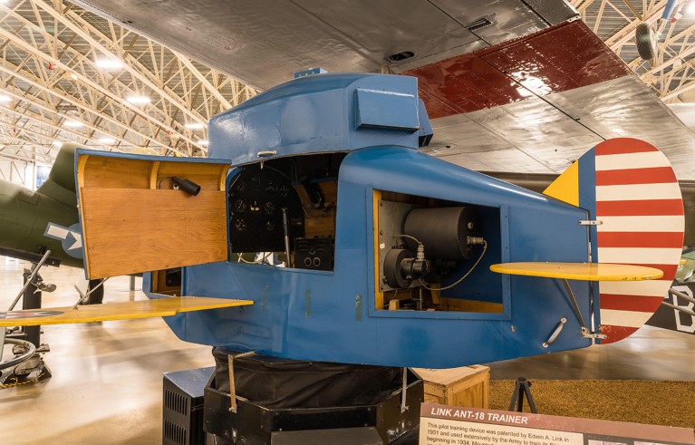 The Link ANT-18 trainer was used from the 1930s through the Second World War for simulator training of pilots.