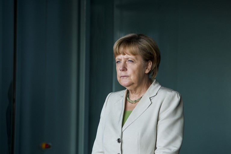 German Chancellor Angela Merkel at the Chancellery in Berlin, Germany, 2014.