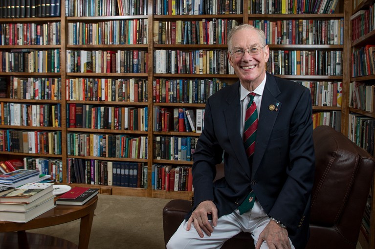 V. Craig Jordan at his home Library in Houston, Texas, U.S.