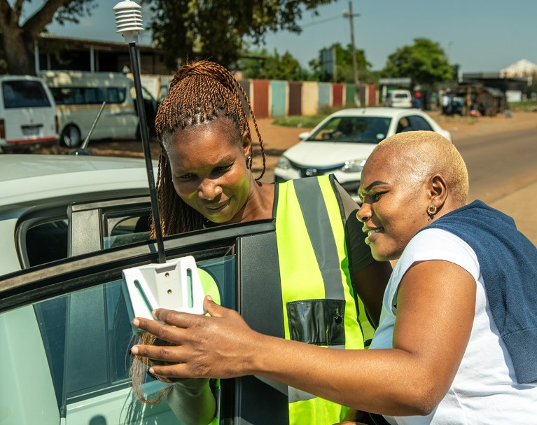 A heat sensor applied to a car for transport systems in South Africa.