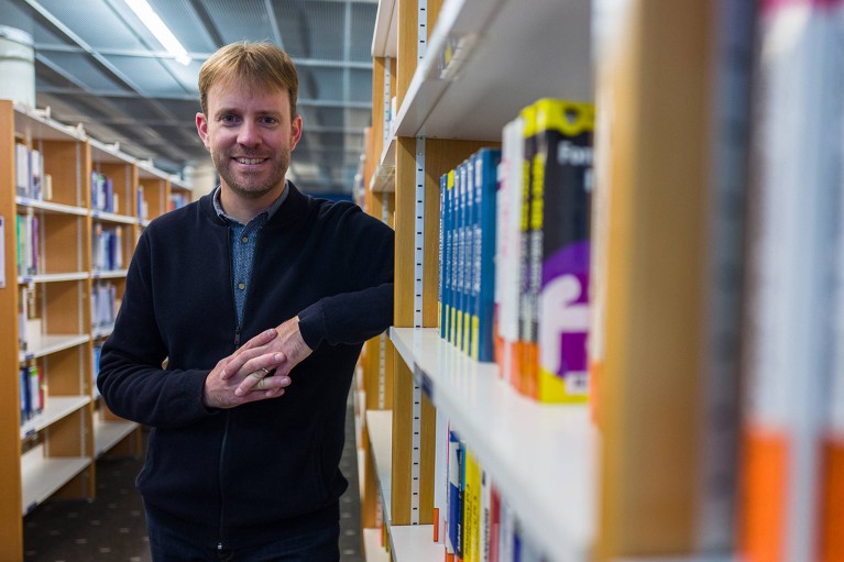 Guillaume Cabanac poses for a portrait on the Paul Sabatier University campus.