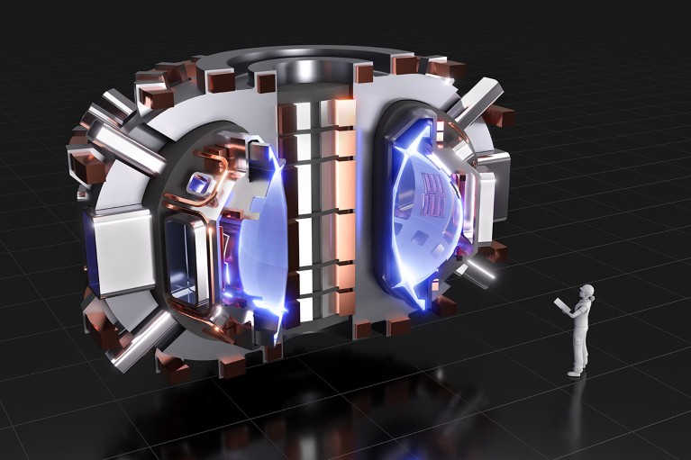 Rendering of SPARC, a compact, high-field, DT burning tokamak, currently under design by a team from the Massachusetts Institute of Technology and Commonwealth Fusion Systems.