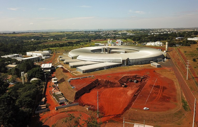 An aerial view of the excavations and construction work on the Orion site.