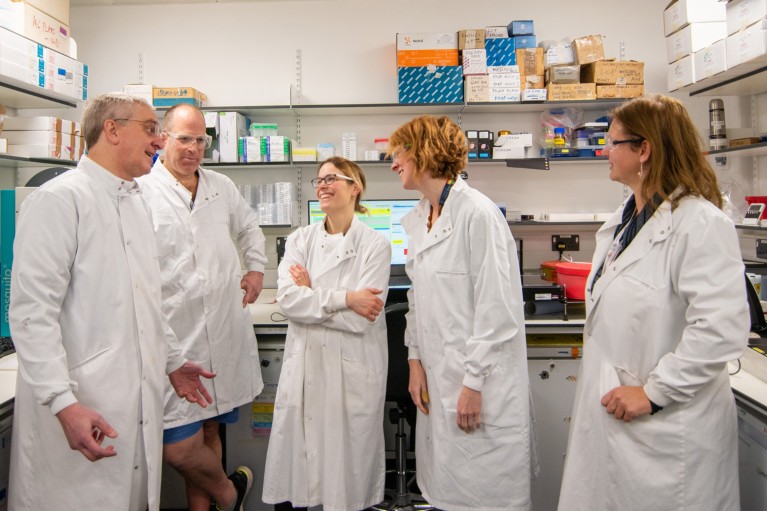 Memners of the Labshot Crystallography Group CMD working in the lab