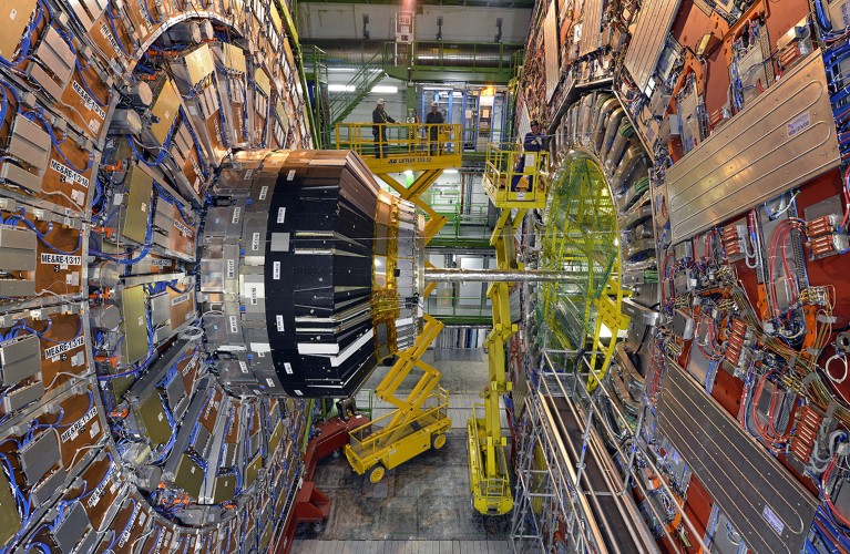 A view of the CMS detector, part of the CERN LHC experiment, 4 in Geneva, Switzerland.