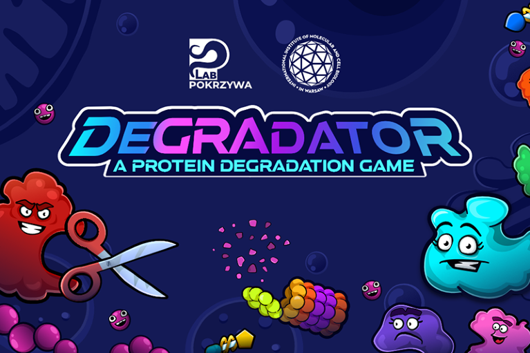 The title banner for "DEGRADATOR", the game developed by Natalia Szulc