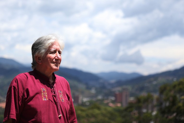 Francisco Lopera in the mountains of Itagüí, above Medellin, Colombia