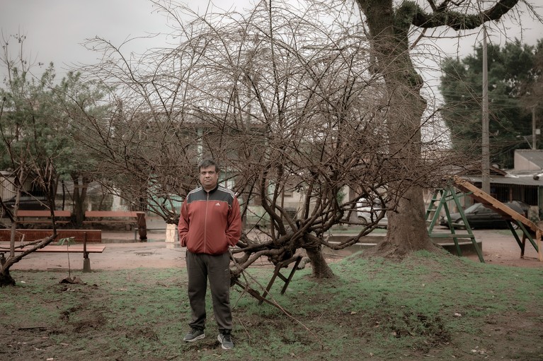 Portrait of Anderson Nunes Jardim in Rio Grande do Sul, after the floods in Rio Grande do Sul, Brazil in July 2024.