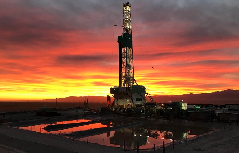 A view of the Utah FORGE site at sunset.