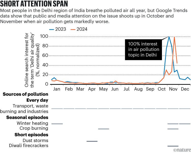 BREVE CAMPO DI ATTENZIONE: grafico che mostra il picco delle ricerche online per 