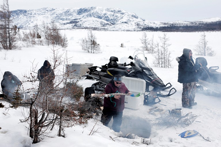 A youth outreach coordinator organises a fishing trip for the local youth centre, outside of Nain, Newfoundland and Labrador, Canada.