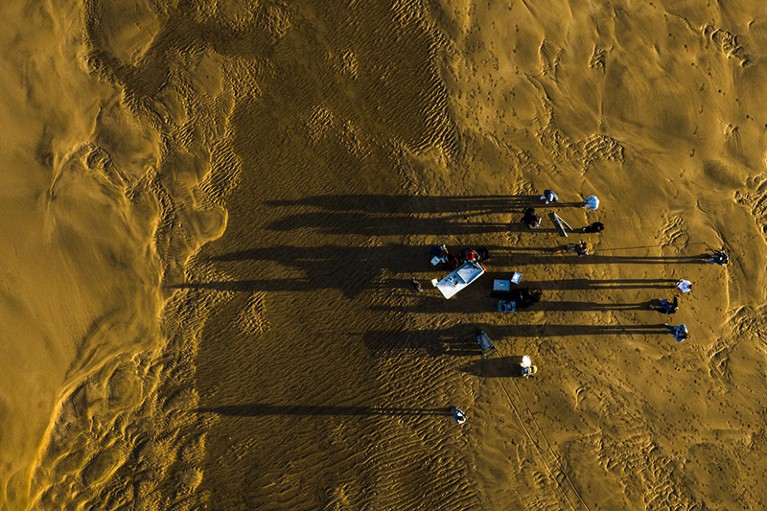 A drone photo of the sampling sites