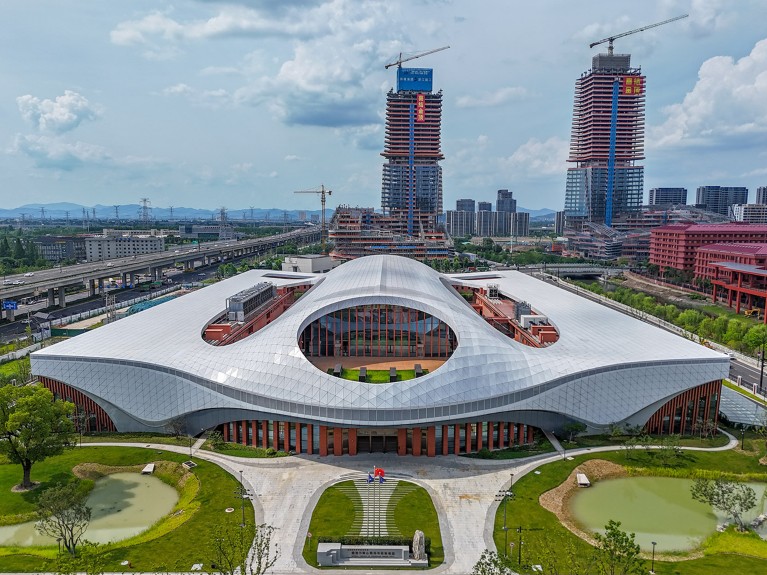 Aerial view of the centrifuge coded CHIEF1300, one of the core components of the Centrifugal Hypergravity and Interdisciplinary Experiment Facility (CHIEF).