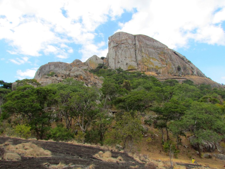 Rockfaces of Mount Hora viewed from the lower slopes.
