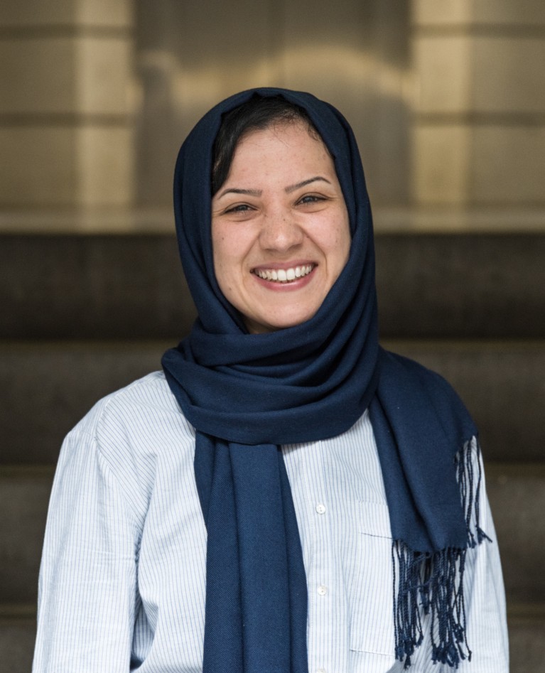 Abideh Jafari smiling for a formal portrait.