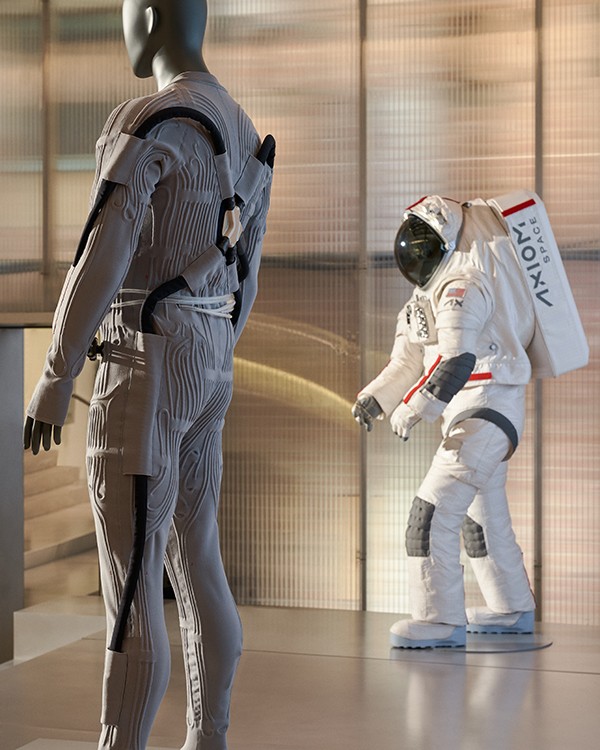 Axiom Space and Prada unveiled the Liquid Cooling and Ventilation Garment (LCVG) designed to be worn by astronauts inside the Axiom Extravehicular Mobility Unit (AxEMU) spacesuit.