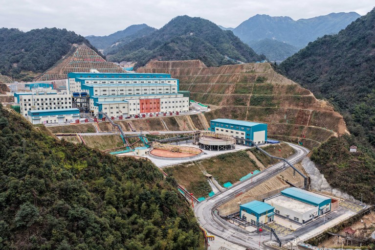 Production is underway at the Hunan Zijin Lithium Polymetallic Mine, a 5‑million‑ton‑per‑year operation in Yongzhou, China, built into a mountainside.