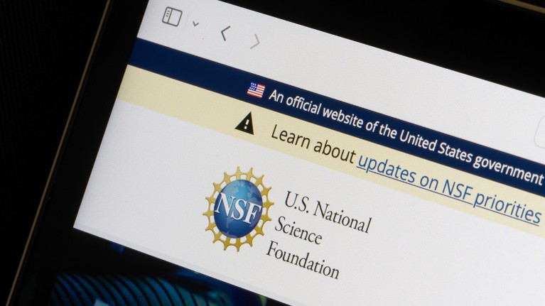 The homepage of the US National Science Foundation on a laptop screen.