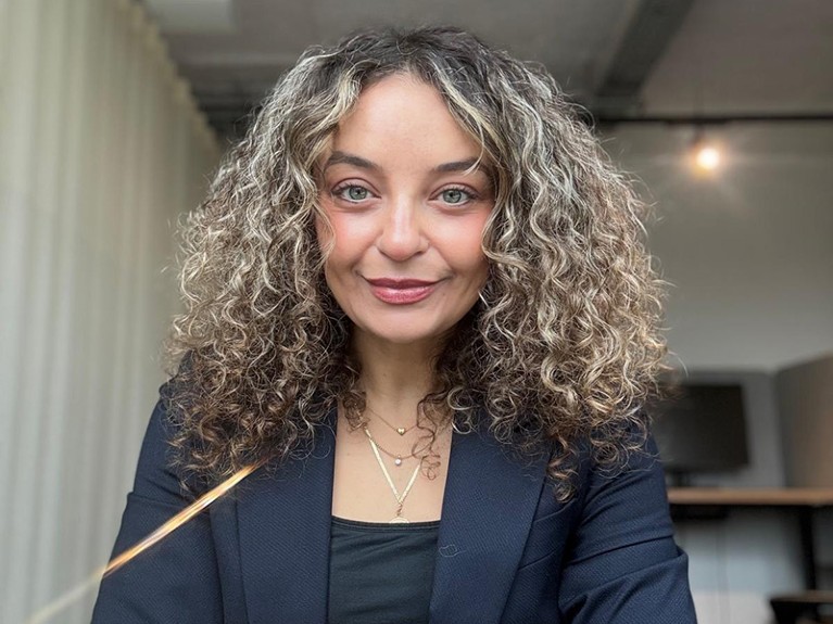 Polina Brangel looks directly into the camera.