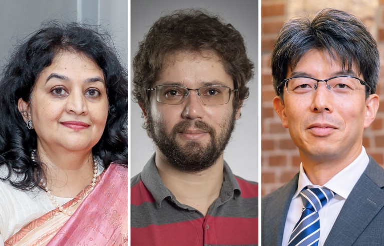 Composite portraits of Suma Nair, Haroldo V. Ribeiro and Sotaro Shibayama.