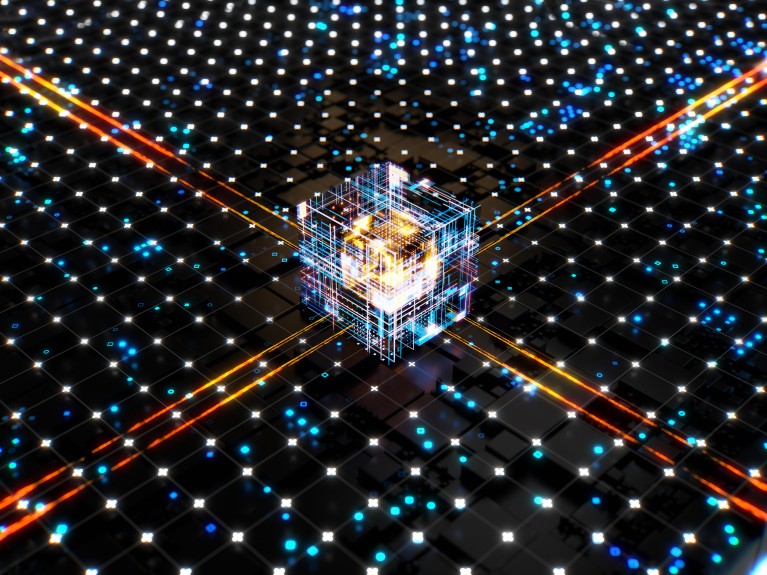 conceptual image of futuristic quantum technology