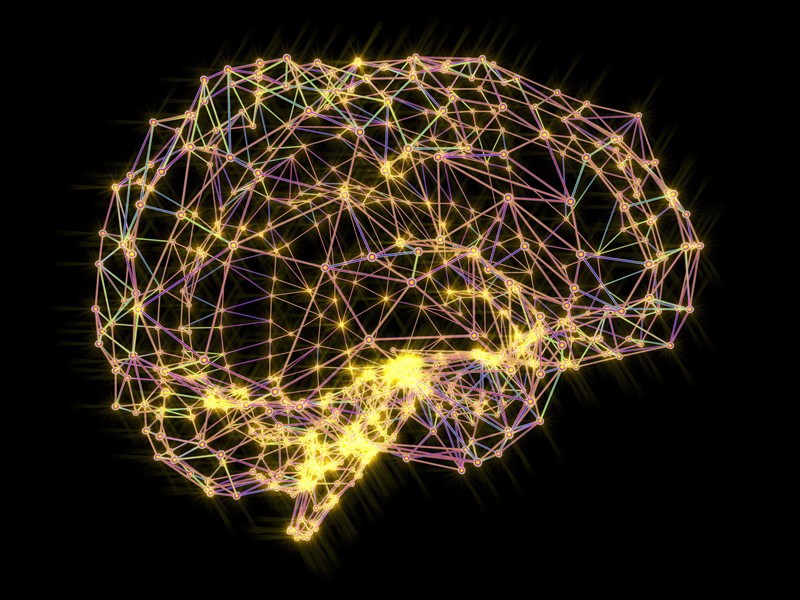 Computer artwork of the brains neural network