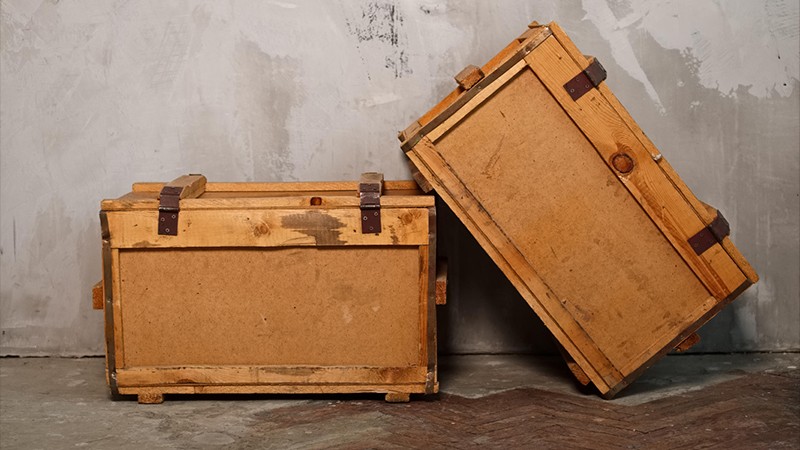 Two old wooden boxes