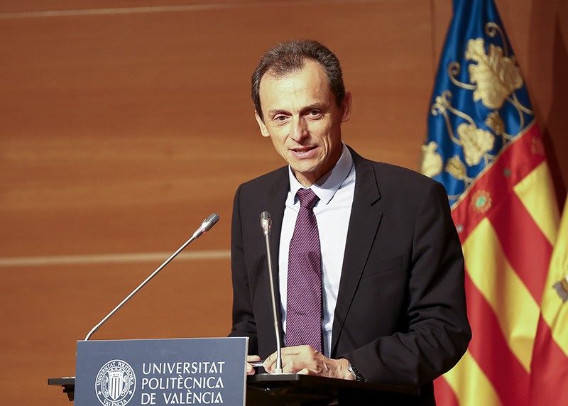 Pedro Duque attends the inauguration of the academic year at the University of Valencia, Spain, in September 2018.