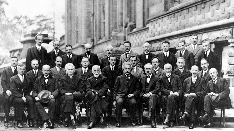 1927 Solvay Conference on Quantum Mechanics attendees.