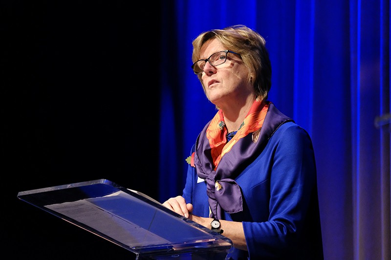 Dame Sally Davies speaking at the Huxley Summit, which is being held by the British Science Association at the BFI in London