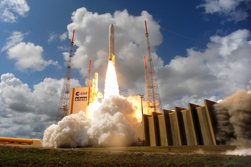 Liftoff of Ariane flight VA233, carrying four Galileo satellites, from Europe's Spaceport in Kourou, French Guiana