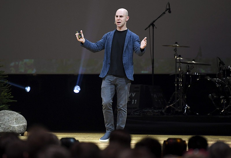 Adam Grant speaking in Finland