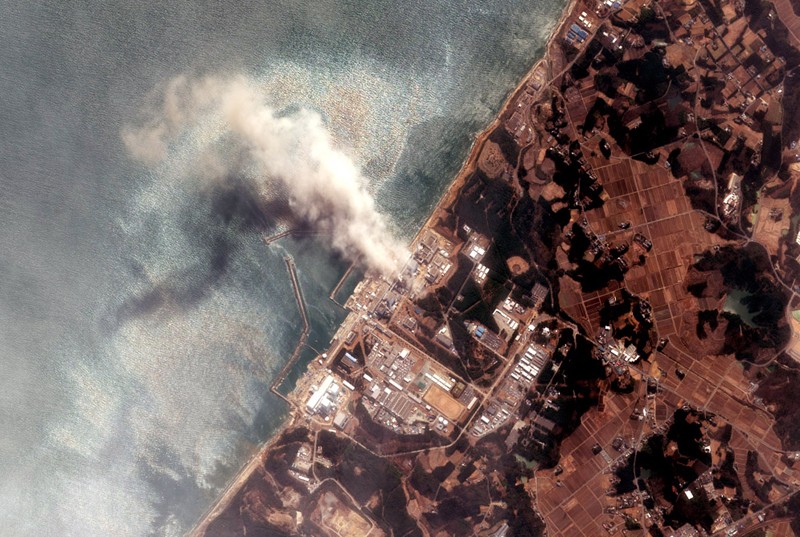 The Fukushima Dai-ichi Nuclear Power plant after a massive earthquake and subsequent tsunami on March 14, 2011.