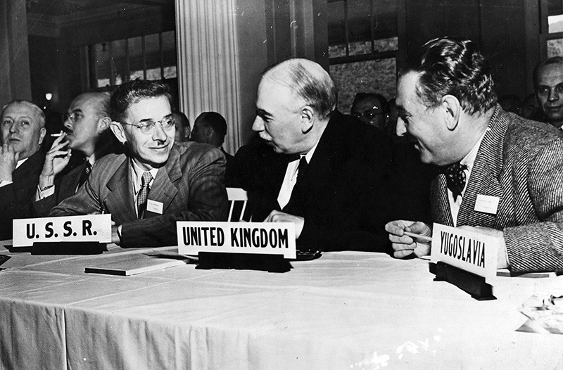 English economist John Maynard Keynes attends the United Nations International Monetary and Financial Conference, 1944