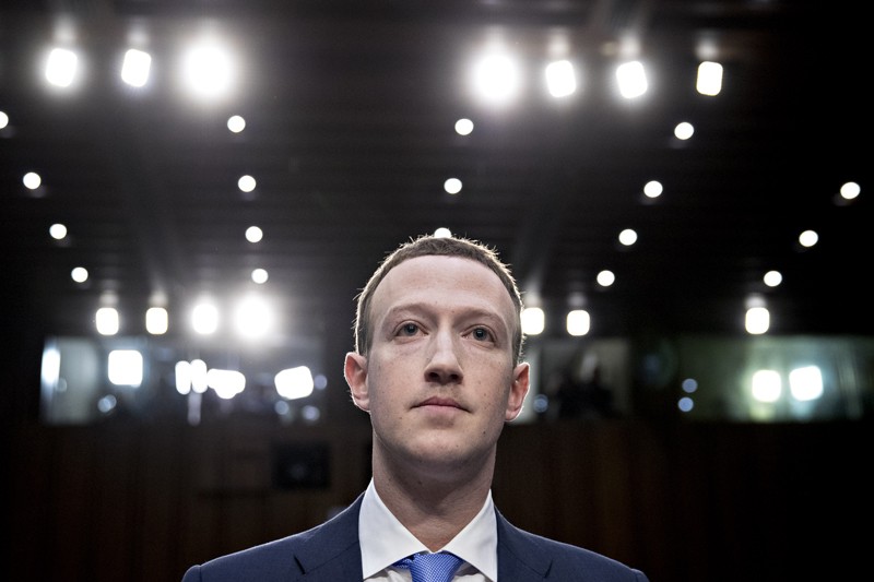 Mark Zuckerberg waits to begin a joint hearing of the Senate Judiciary and Commerce Committees in Washington, DC.