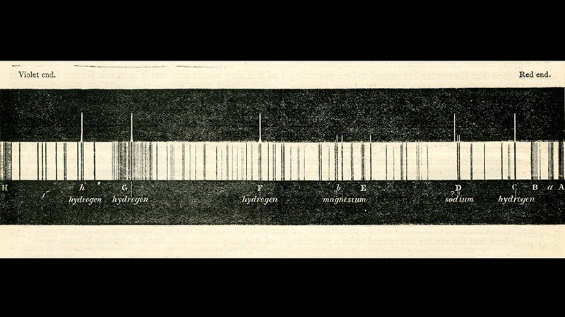 Norman Lockyer’s figure of a solar spectrum, published in the first issue of Nature.