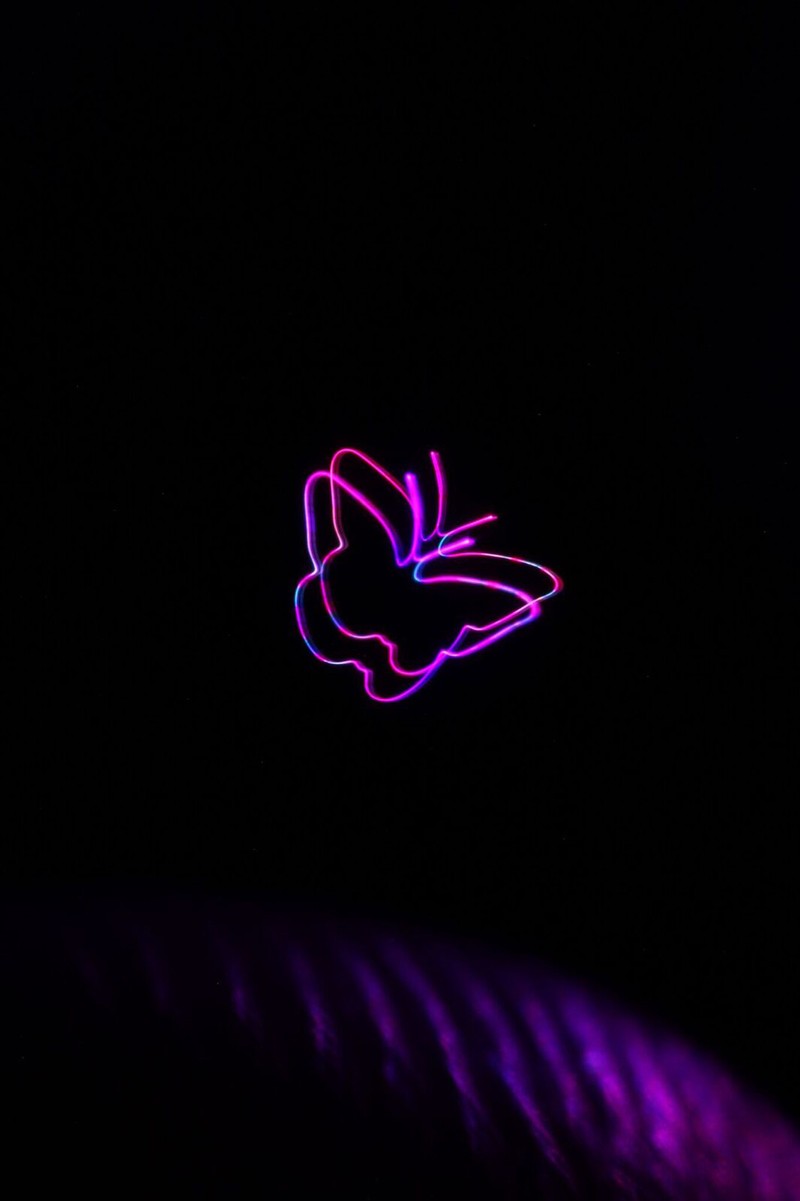Volumetric display of a butterfly outline