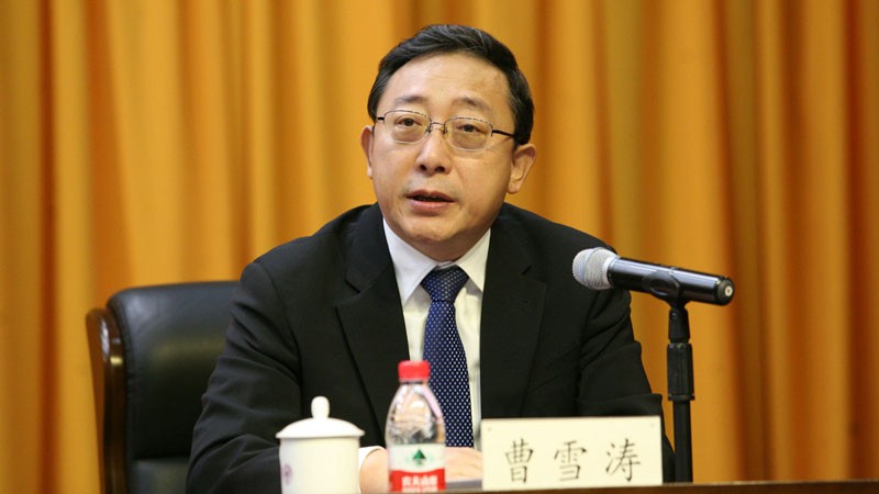 President of Nankai University Cao Xuetao speaks at Nankai University on January 3, 2018 in Tianjin, China.