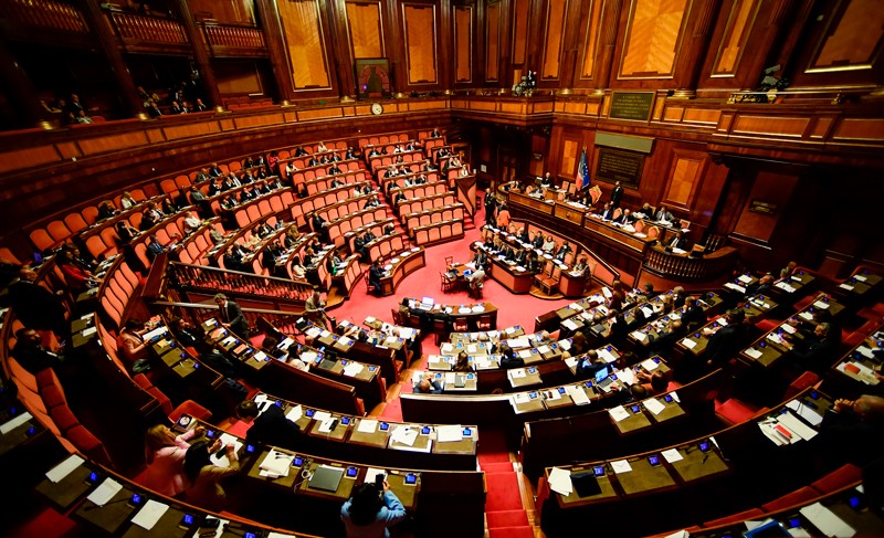 A general view shows the Italian Senate