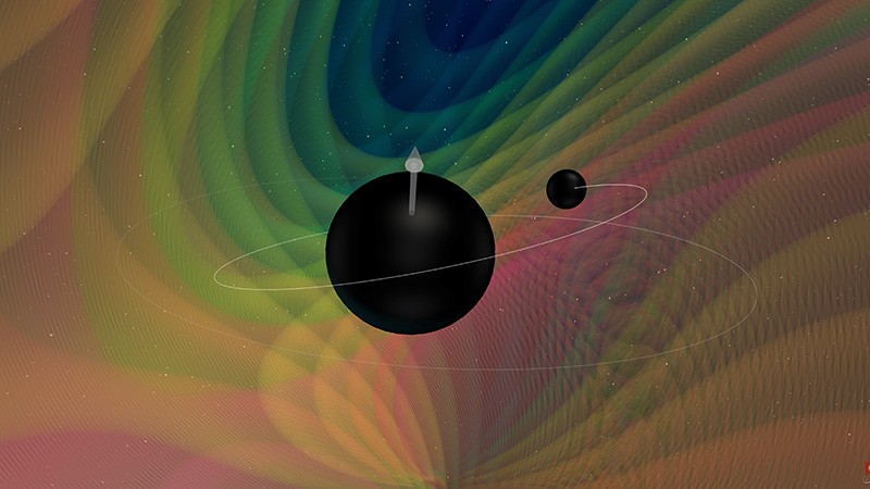 Visualization of a black-hole binary merger with asymmetric masses and orbital precession