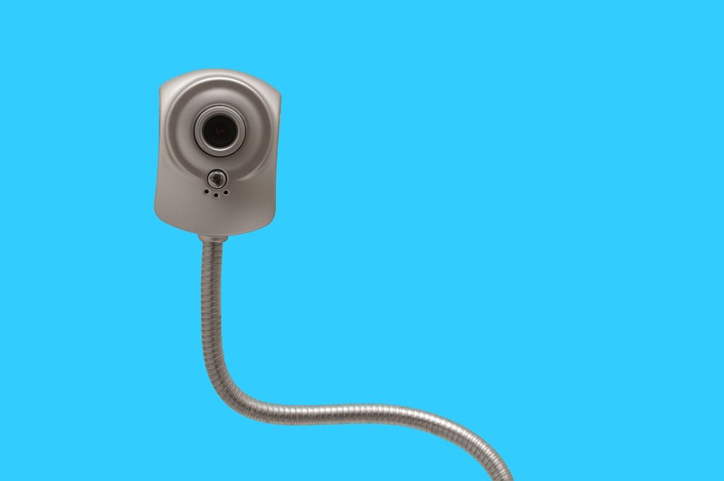 Webcam on blue background
